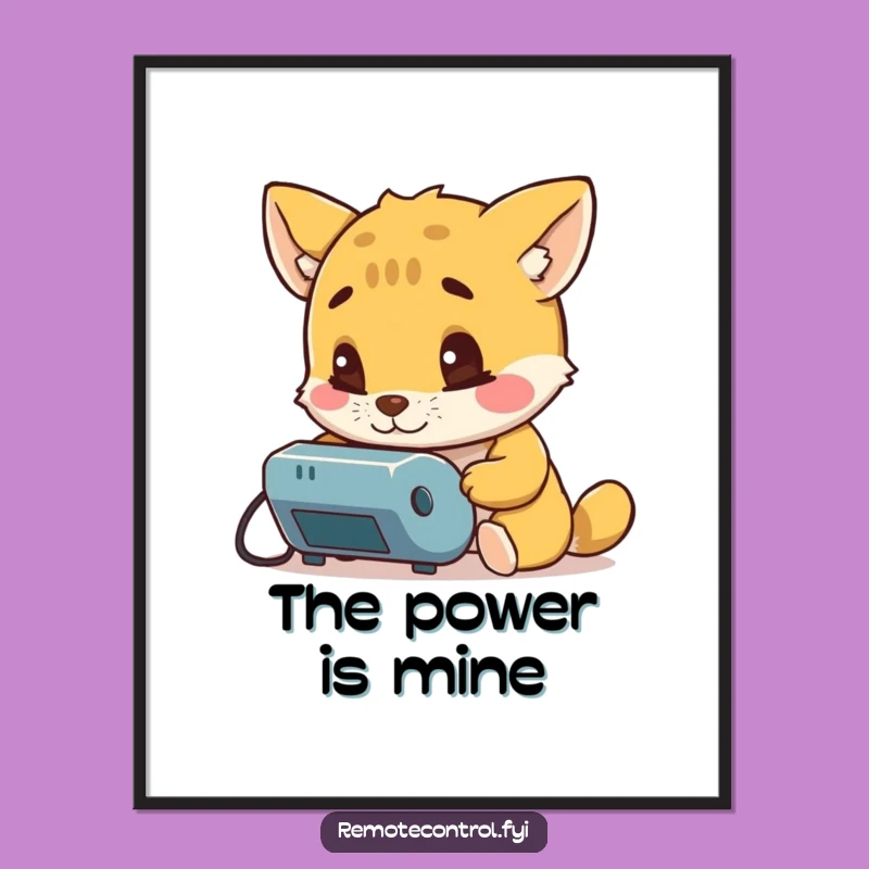 Funny Animal Poster: Remote Control Curiosity Art, Decor Gift!