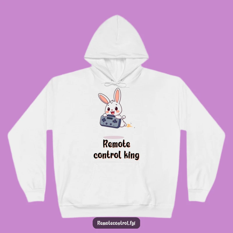 Cozy Funny Bunny Remote Hoodie: Warm and Hilarious Comfort for TV Addicts
