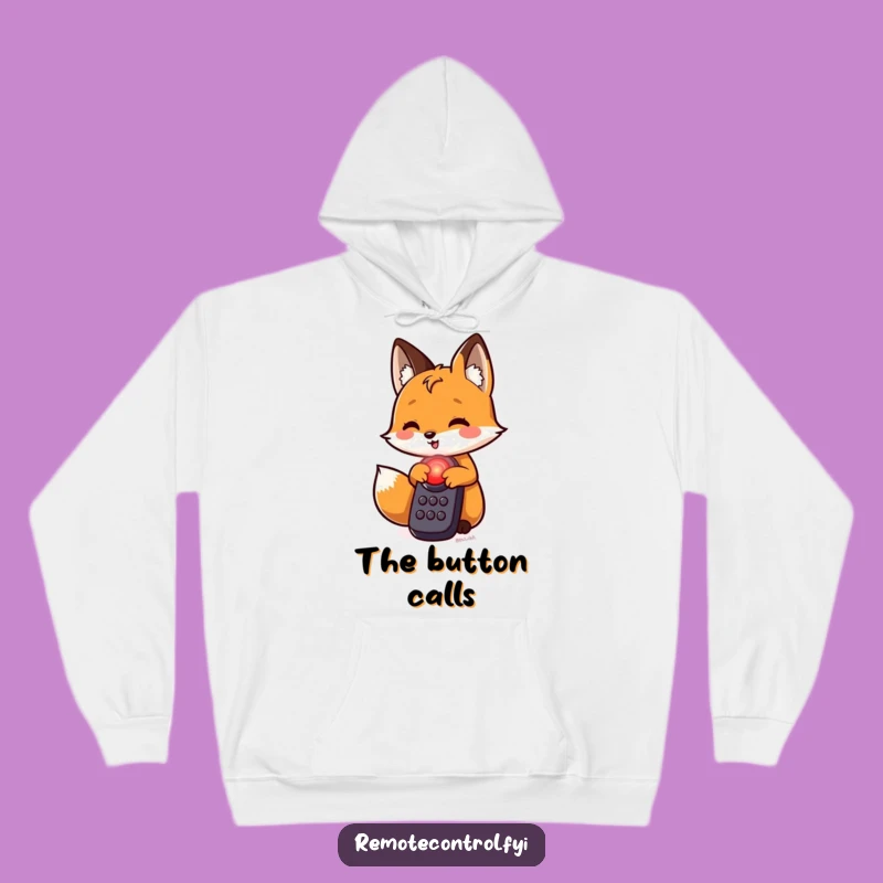 Cozy Funny Fox Red Button Hoodie: Embrace the Thrill of the Unknown