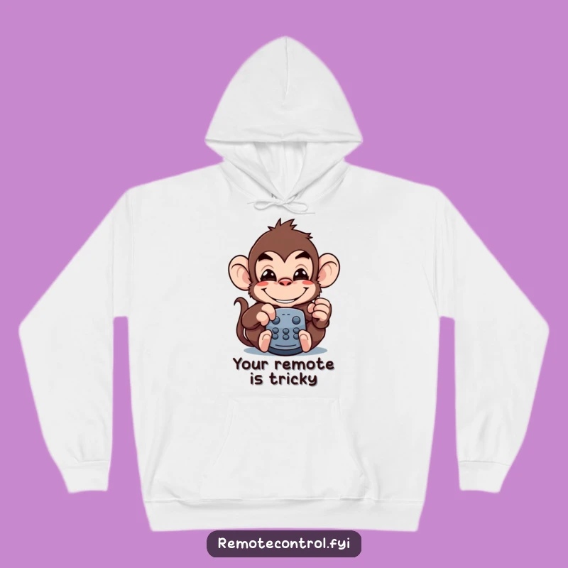 Funny Monkey Remote Hoodie: Cozy Grinning Prankster Sweatshirt for Ultimate Comfort