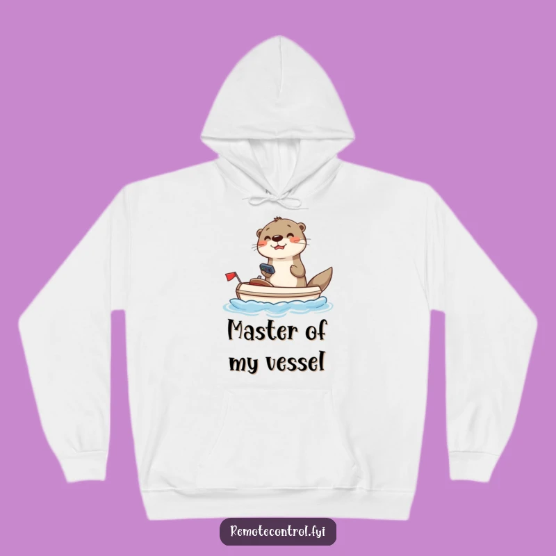 Funny Otter Adventure Hoodie: Cozy and Hilarious Remote Boat Captain