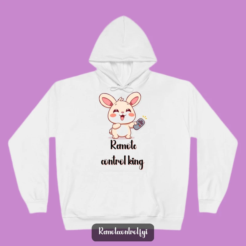 Funny Rabbit Remote Hoodie: Cozy Giggling Enthusiast Sweatshirt, Great Funny Gift