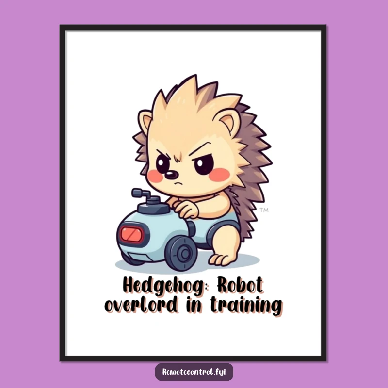 Free Printable Wall Art: Funny Hedgehog Robot, Quirky Downloadable Art for Home Decor