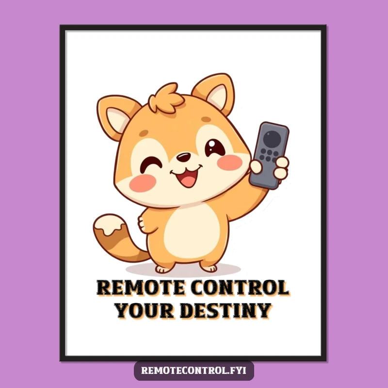 Funny Free Printable Wall Art: Animal with Remote - Humorous Downloadable Decor