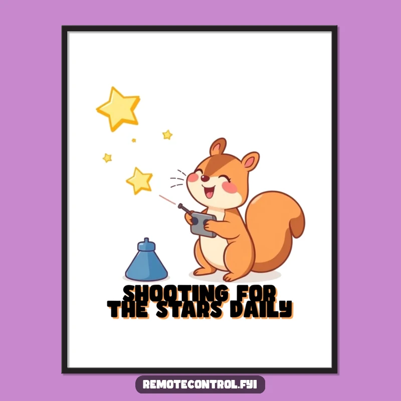 Free Printable Squirrel Art: Joyful Star Launch Downloadable Wall Decor