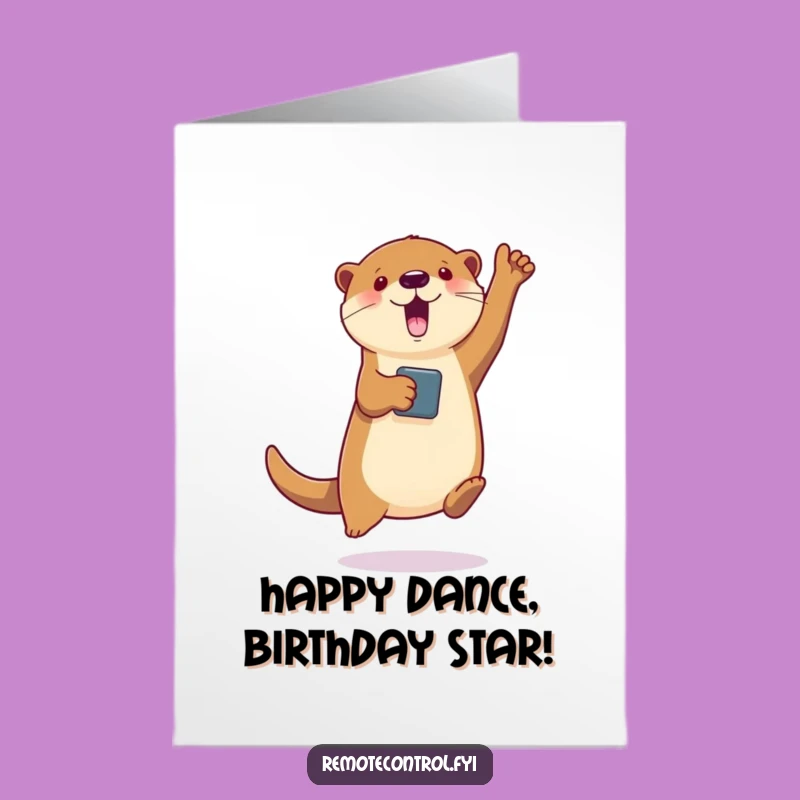 Free Printable Birthday Card: Dancing Otter Fun Downloadable Gift for Partiers