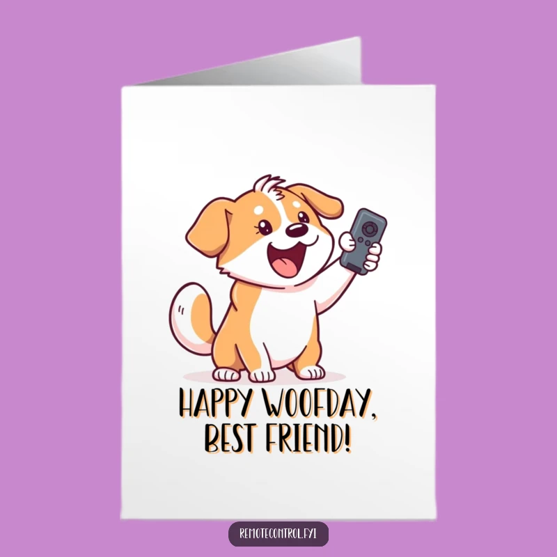 Free Printable Birthday Card: Excited Dog Remote - Hilarious Downloadable Gift!