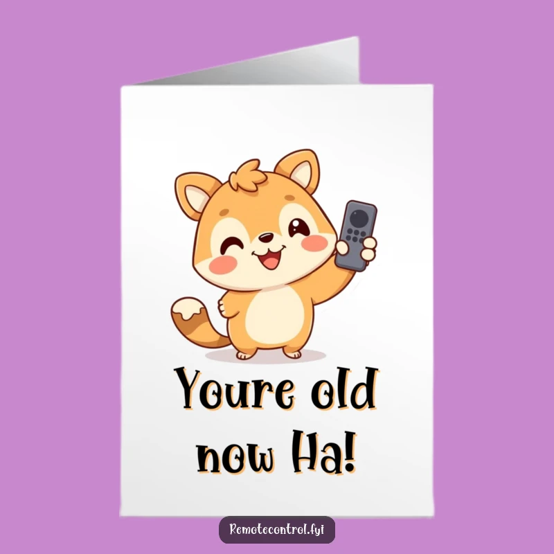 Free Printable Birthday Card: Funny Animal Remote Control - Instant Download Gift