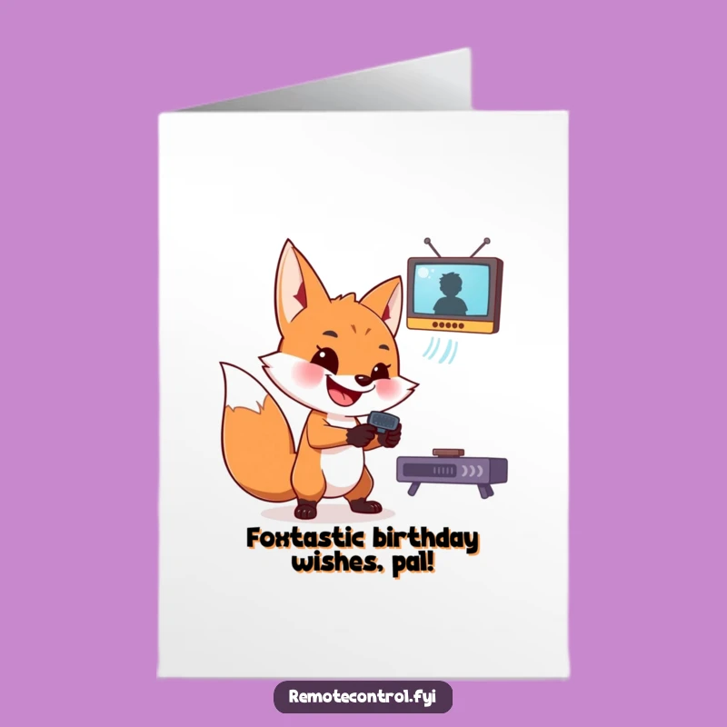 Free Printable Birthday Card: Sly Fox Remote Control - Hilarious Downloadable Gift!
