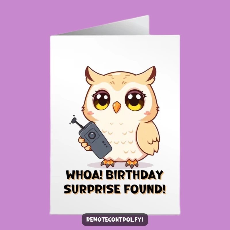 Free Printable Owl Birthday Card: Surprised Tech Lover Downloadable Gift