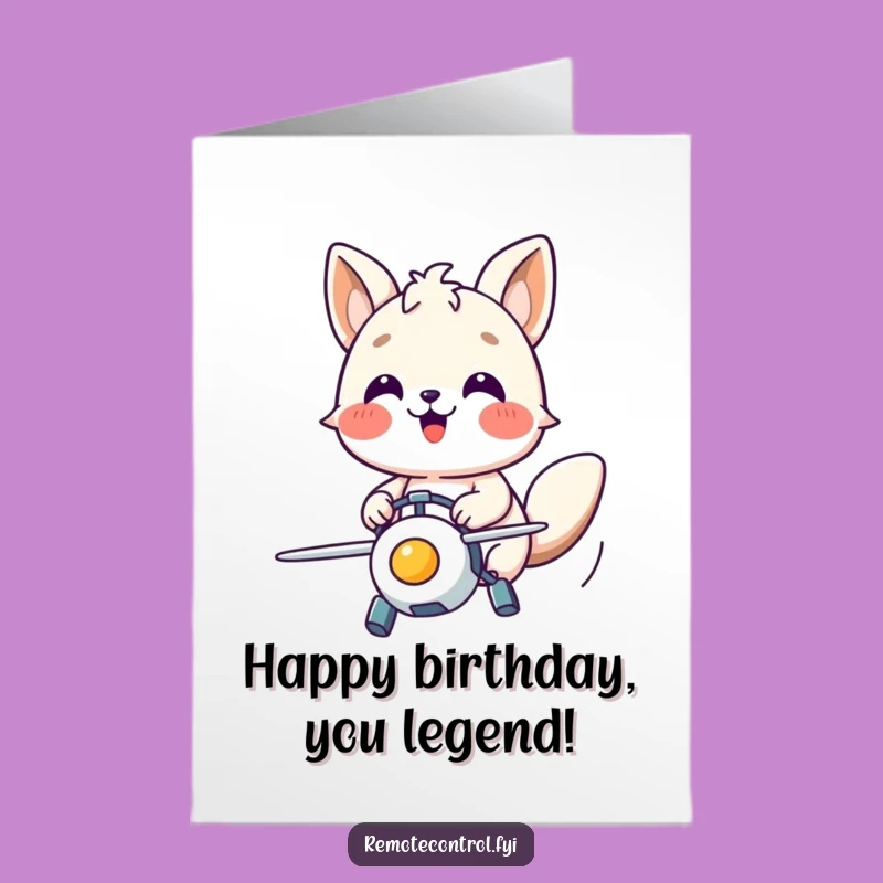 Free Printable Birthday Card: Happy Toy Pilot Animal - Instant Download Fun
