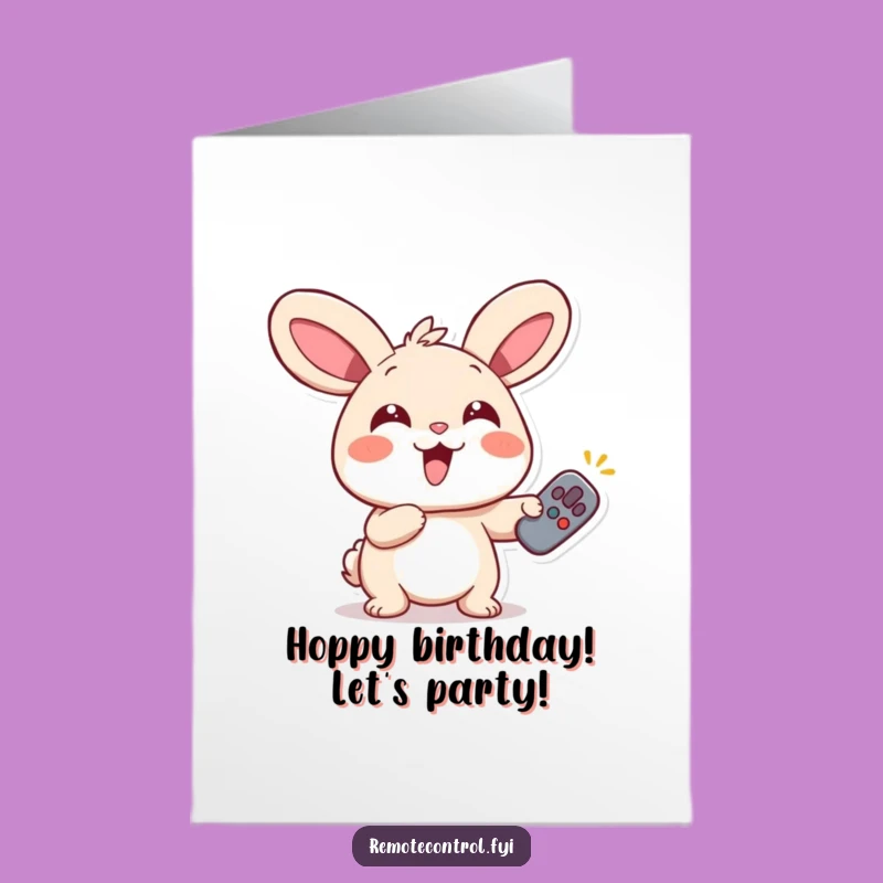 Free Printable Giggling Rabbit Birthday Card - Remote Fanatic Downloadable Gift