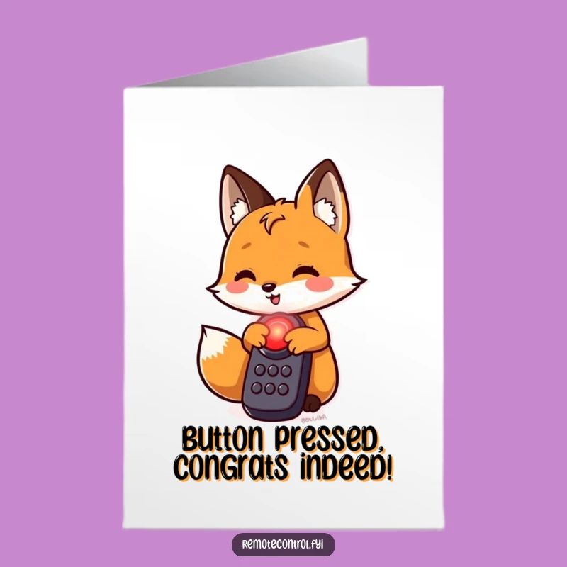Free Printable Funny Fox Congrats Card - Red Button Moment Downloadable Gift