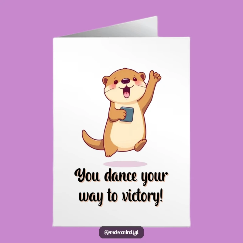 Free Printable Congrats Card: Otter's Dance Party Celebration Downloadable Gift
