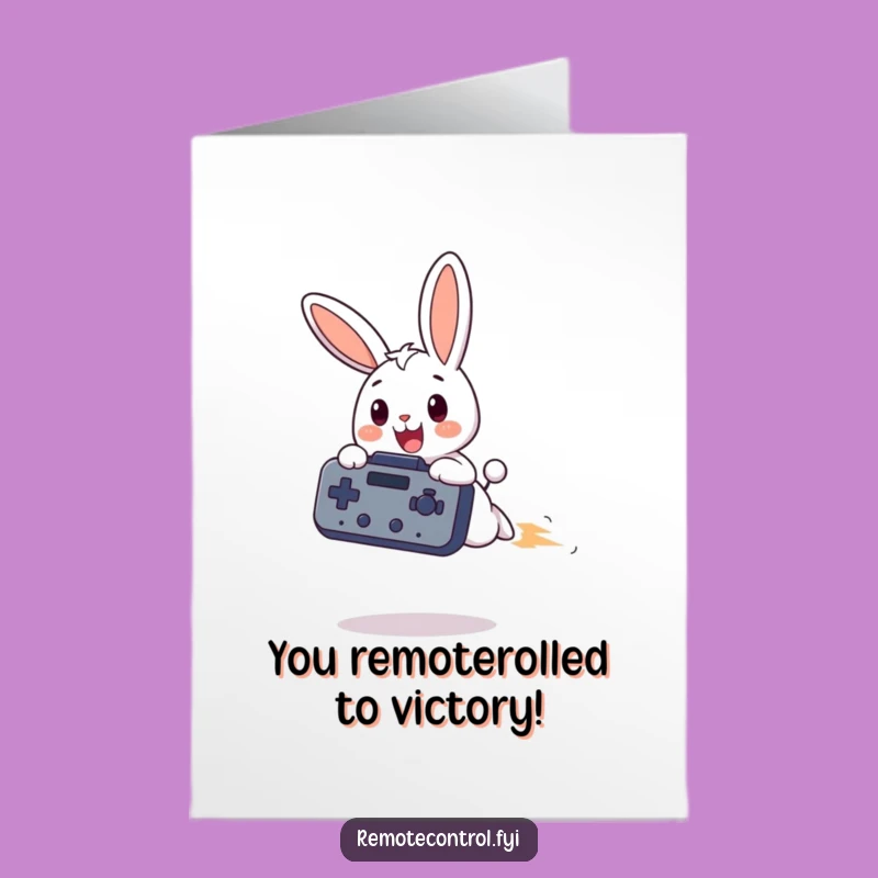 Free Printable Funny Bunny Congratulations Card - Awesome Remote Control Achievement Download