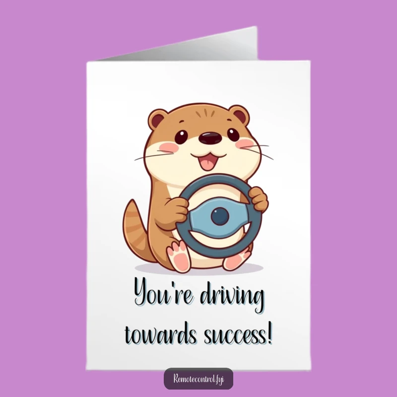 Free Printable Funny Otter Congrats Card: Navigating Success, Downloadable Gift