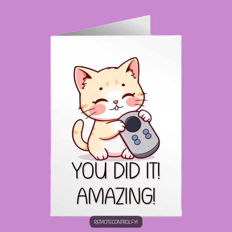 Congrats! Free Printable Card: Cat’s Playful Pounce Downloadable Congratulations
