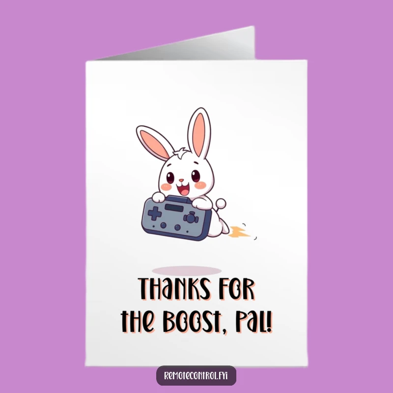 Free Printable Funny Bunny Thank You Card - Incredible Remote Control Gratitude Digital Gift