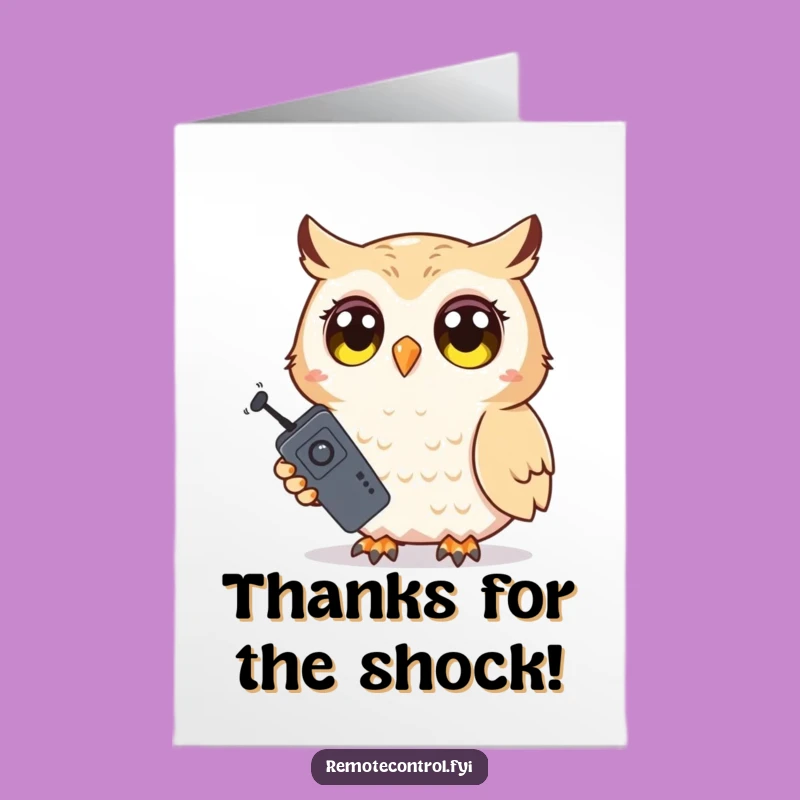 Free Printable Owl Thank You Card: Surprised Tech Gratitude Downloadable