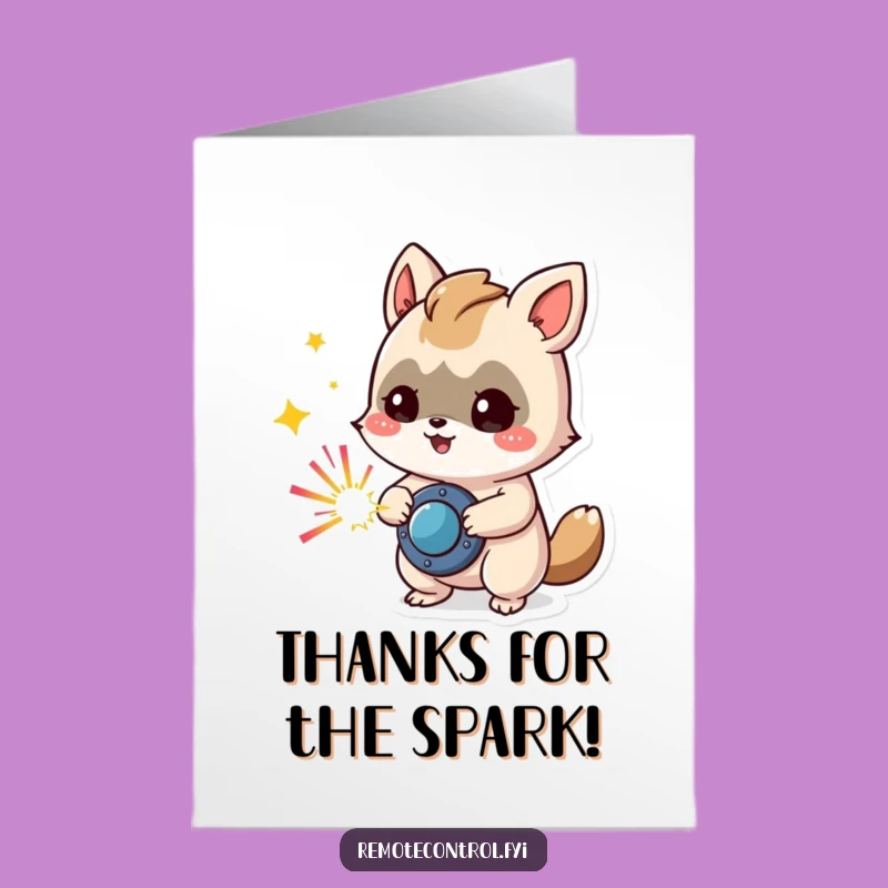 Free Printable Thank You Card: Mischief Animal Sparking Gratitude