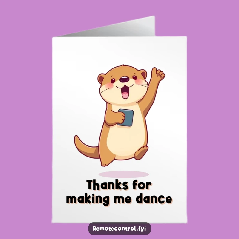 Free Printable Thank You Card: Otter Thanks with a Dance Downloadable Gift