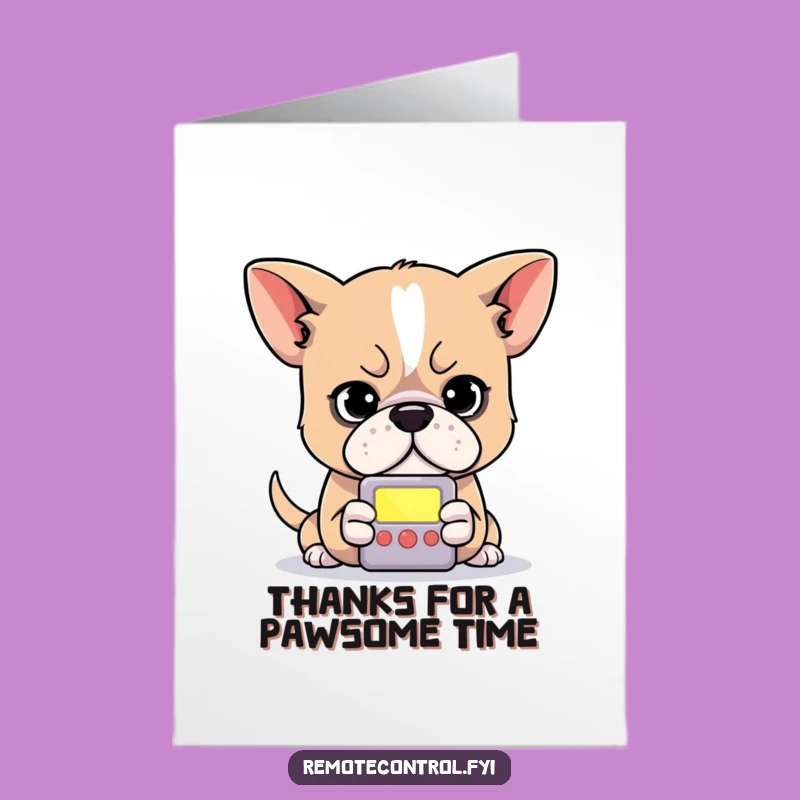Free Printable Thank You Card: Dog Remote Focus for Funny Downloadable Gift
