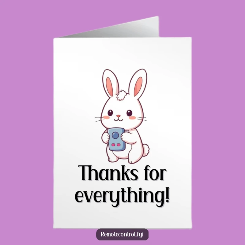 Thanks? Free Printable Kawaii Rabbit Card for Surprised Gratitude