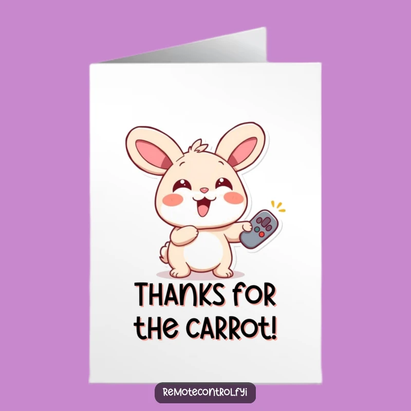 Free Printable Giggling Rabbit Thank You Card - Remote Fanatic Downloadable for Gratitude