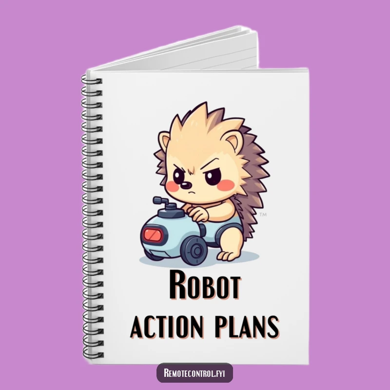 Funny Hedgehog Notebook - Determined Robot Control Notes!