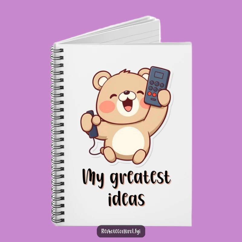 Funny Bear Notebook - Upside Down Remote Ideas, Perfect Gift for Writers
