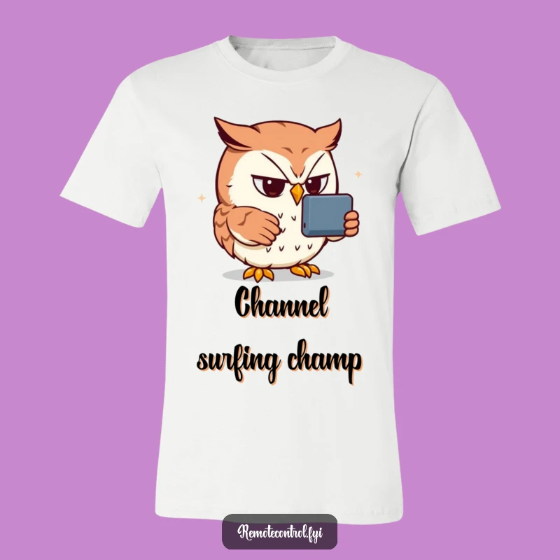 Funny Owl Remote Control T-Shirt: Hilarious Graphic Tee for Ultimate Binge-Watching