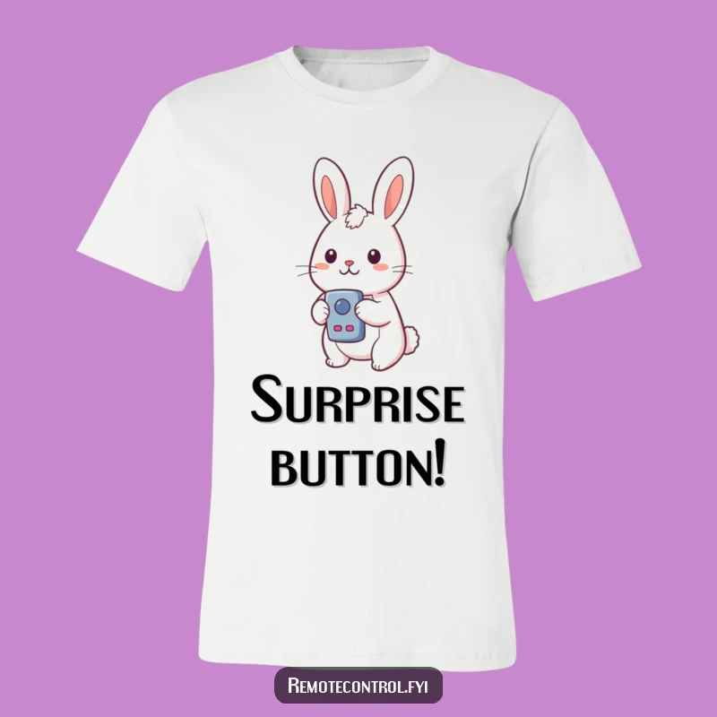 Funny Rabbit T-Shirt: Remote Control Shock, Perfect Humorous Gift