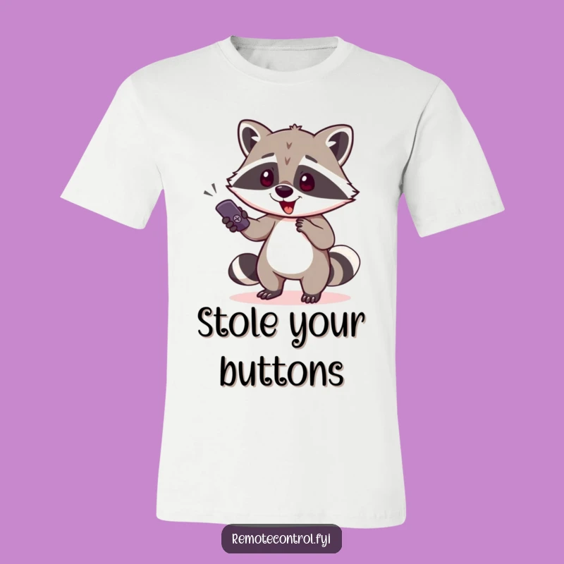Funny Raccoon Remote Shirt: Comedic Bandit Controller Gift