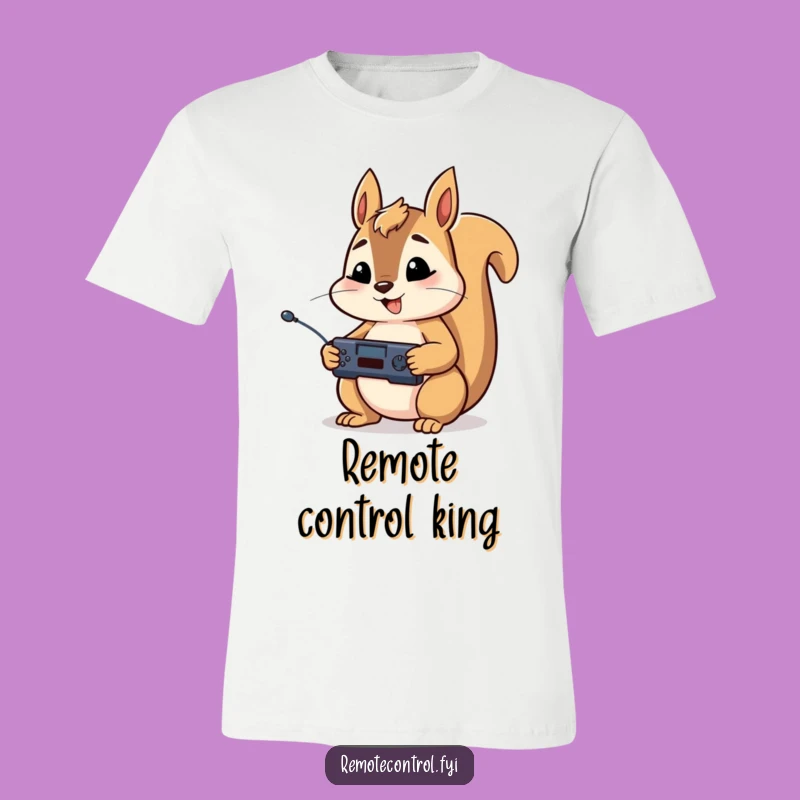 Funny Squirrel Remote Control T-Shirt: Comedic Tee for TV Enthusiasts