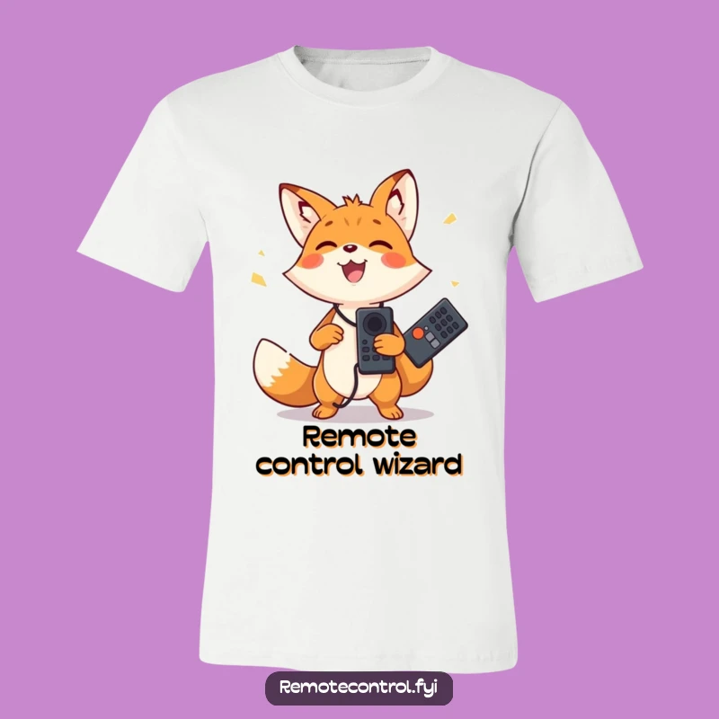 Funny Fox Juggling Remote T-Shirt - Hilarious Gift for Channel Surfers & Fun Lovers