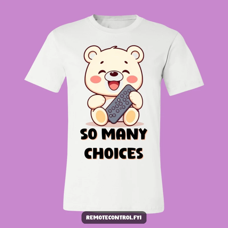 Funny Bear T-Shirt: Grinning Remote Control Fun, Perfect Humorous Gift
