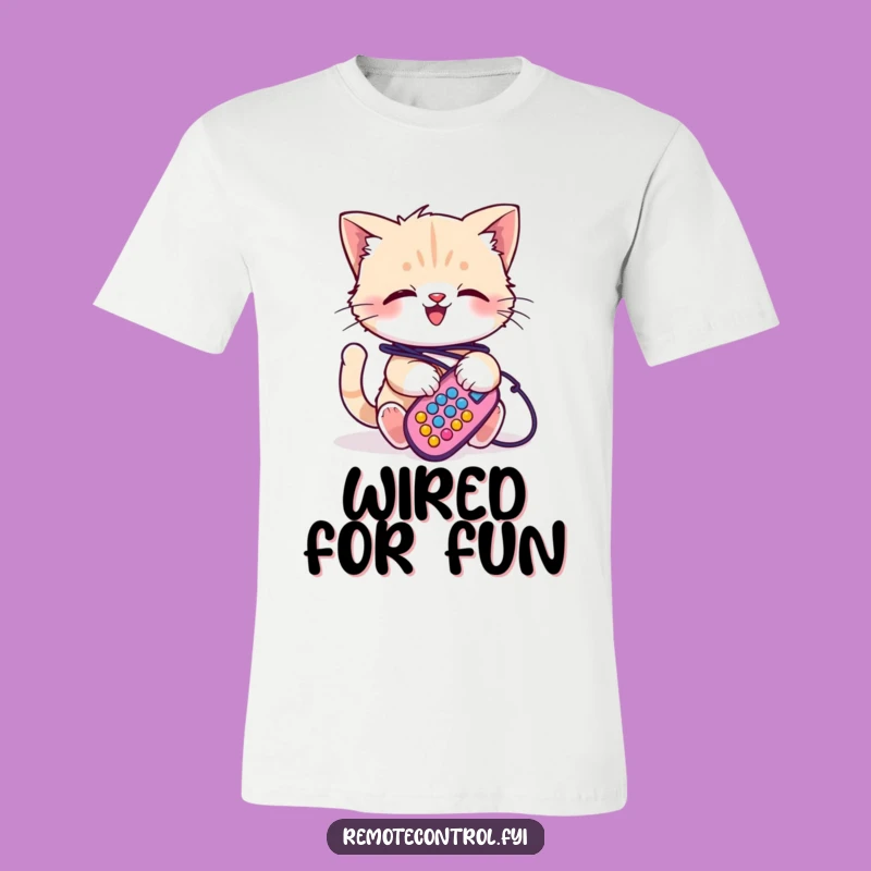Funny Kitten Remote Tangle T-Shirt: Embrace the Cute Chaos