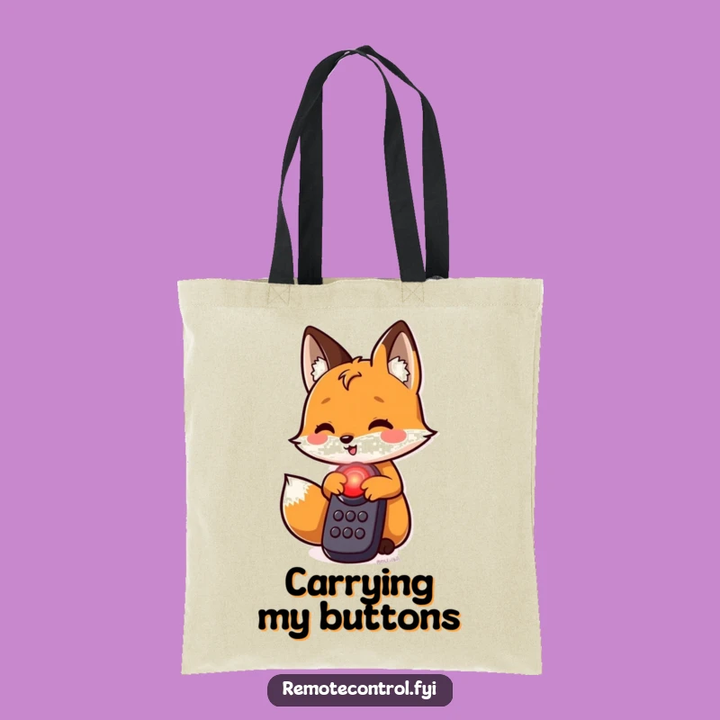 Funny Fox Red Button Tote Bag: Carry Your Secrets in Style