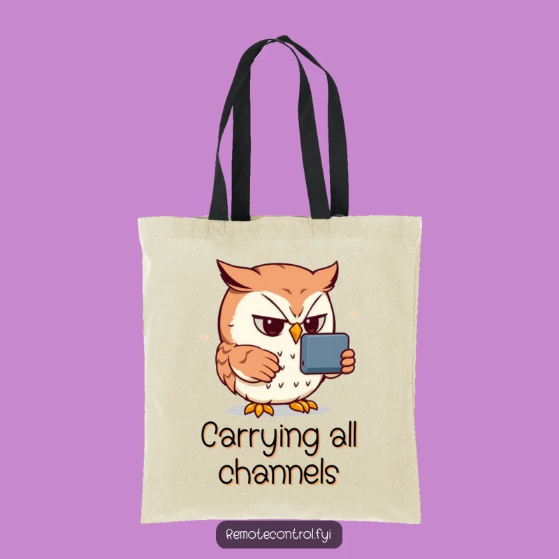 Funny Owl Tote Bag: Carry Your Remote and Laughs Everywhere in Style