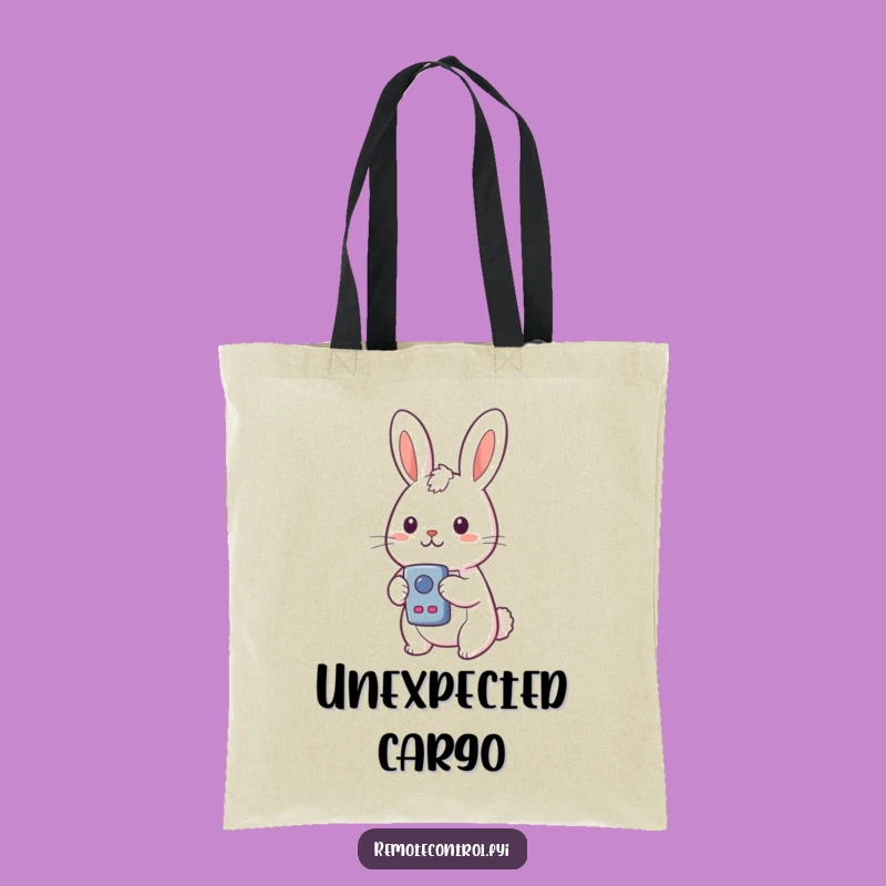 Funny Rabbit Tote Bag: Remote Control Discovery, Perfect Humorous Gift