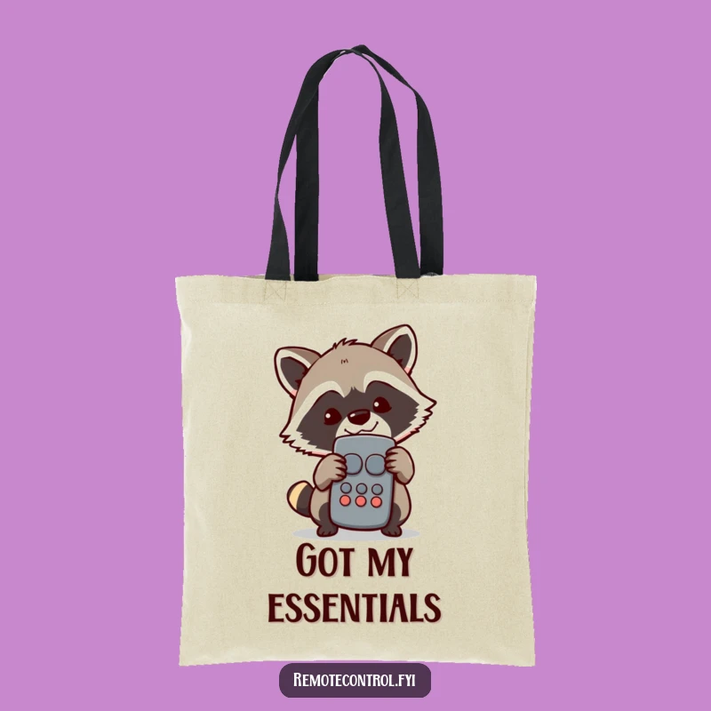 Funny Raccoon Tote Bag: Mischievous Remote Controller, Stylish Funny Gift for Errands