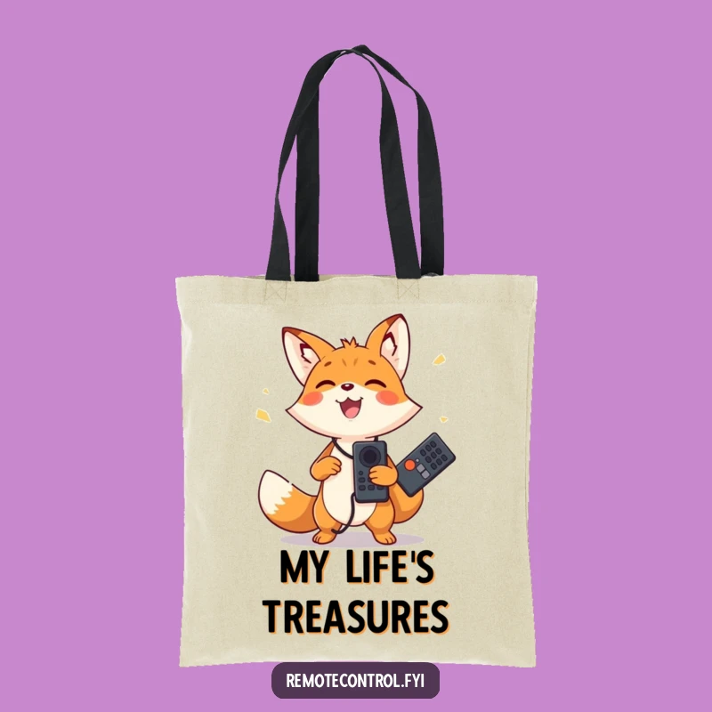 Funny Fox Juggling Remotes Tote Bag - Hilarious Shopping Fun, Great Gift