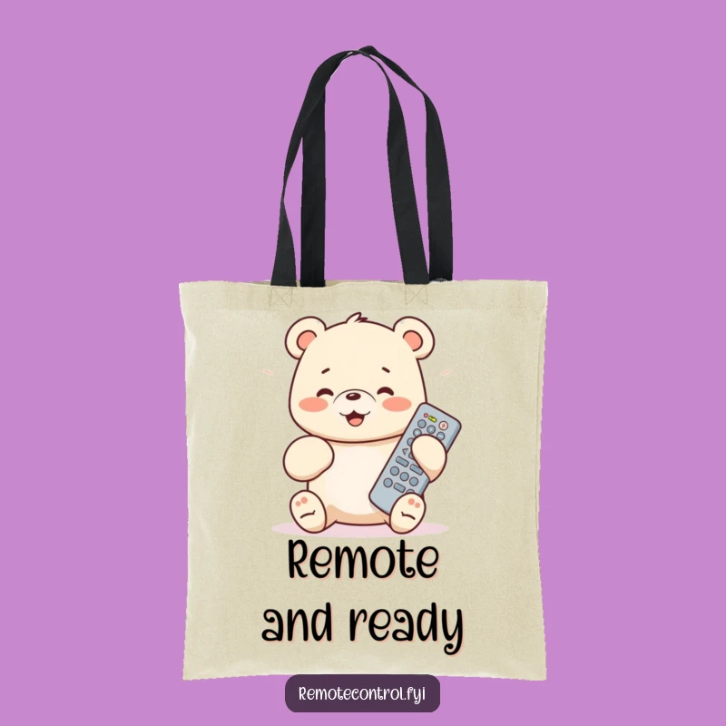 Funny Bear Cub Tote Bag: Carry Your Laughs with This Remote Control Design